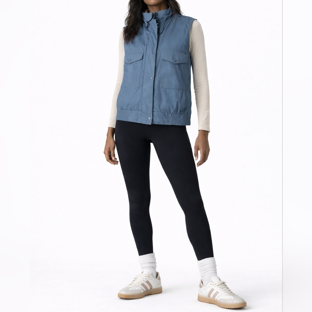 VINTAGE Reversible Utility Vest | L | Slate Blue | 80s Cabin Core Outdoor Layer